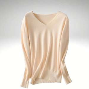 Blusa Sweater malha fina gola V - Moda Primavera Outono